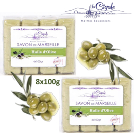 Glycerine and Olive oil Marseille soap bars 8x100g