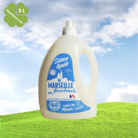 Marseille Flüssigwaschmittel mit Natriumbikarbonat 6x3L saubere Wäsche