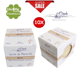 Marseille soap pieces Natural crude 10x300g