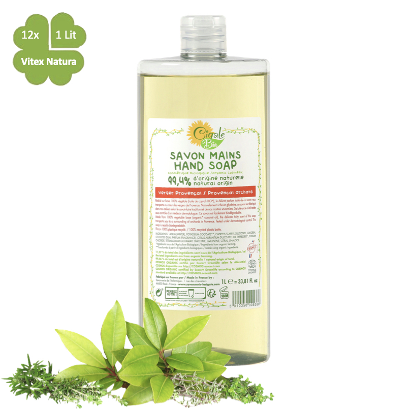 Biologische provinciaalse vloeibare zeep 12x1L Natuurlijke ingrediënten
