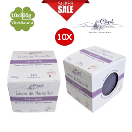 Marseille soap pieces Lavender 10x300g