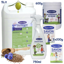 Superclair household cleaning products package