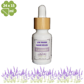 Etiket met uw eigen naam | 24x15ml | 100% Pure Etherische Lavendel Olie