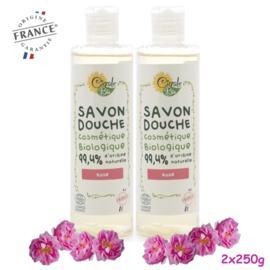 Organic rose shower gel 2x250ml