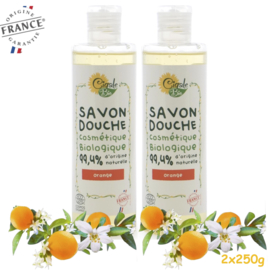 Organic orange blossom shower gel 2x250ml