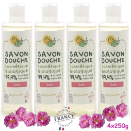 Biologische rozen douchegel 4x250ml