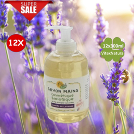 Biologische lavendel handzeep pompflacon 12x300ml