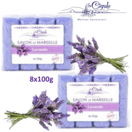 Glycerine and Lavender Marseille soap 8x100g