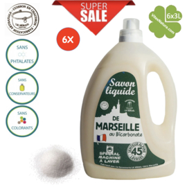 Marseille liquid detergent with sodium bicarbonate 6x3L Alpine freshness