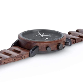 Kerbholz Johann Houten Horloge Walnut Black XL 45mm
