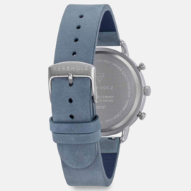 Kerbholz Herbert Holzuhr Darkwood Silver Navy 42mm