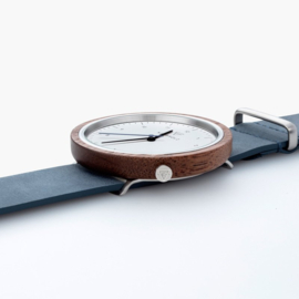 Kerbholz Heinrich Houten Horloge Walnut Slate Blue 40mm