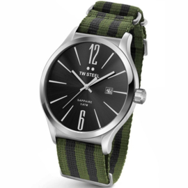 TW Steel TW1326 Slim Line Green Bond NATO Uhr 45mm