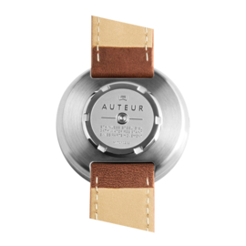 Auteur Watches Circles Mirage - Swiss Made Designhorloge Camel Leer 38mm