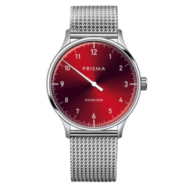 Prisma Design 'Einzeiger' Eenwijzerhorloge Rood 40mm