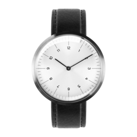 Auteur Watches Circles Classic - Swiss Made Designeruhr Zwart Leer 38mm