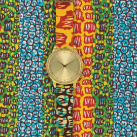 Vlisco x Komono Capsule Collection Estelle Gold Dameshorloge 36mm