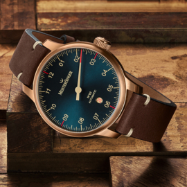 Meistersinger No.03 Bronze Herrenuhr Automat Steel Blue - 43mm