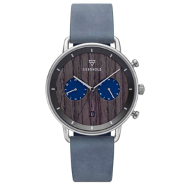 Kerbholz Herbert Holzuhr Darkwood Silver Navy 42mm