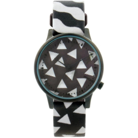 Komono x Happy Socks Estelle Black & White 3D Wijzerplaat Dameshorloge 36mm