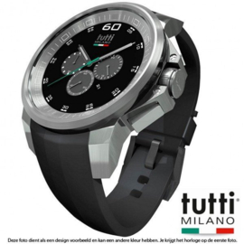 Tutti Milano Masso XL Chronograaf 48mm Staal/Zwart
