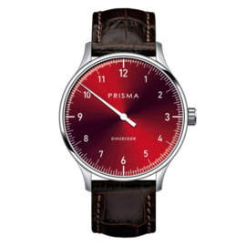 Prisma Design 'Einzeiger' Eenwijzerhorloge Rood 40mm