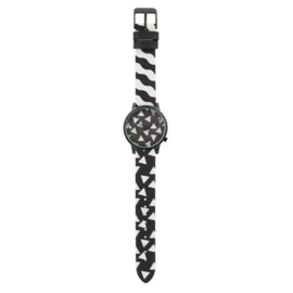 Komono x Happy Socks Estelle Black & White 3D Wijzerplaat Dameshorloge 36mm