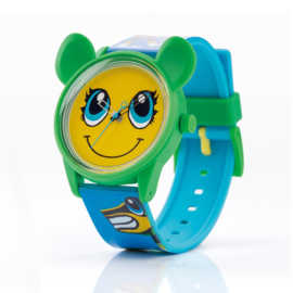 LEITMOTIV X Q&Q Smile Solar Design - Duurzaam Horloge Smiley Green - 42mm