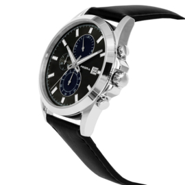 Prisma Chronograaf Herenhorloge Edelstaal Saffier 42mm