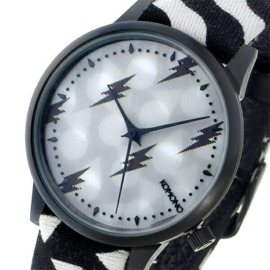 Komono x Happy Socks Estelle Black & White 3D Wijzerplaat Dameshorloge 36mm