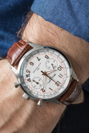 William L 1985 Vintage Style Chronograph Stahl Weiss 40mm