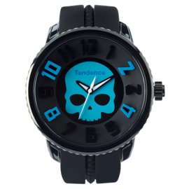 Tendence Gulliver Hydrogen Skull Horloge Zwart XXL