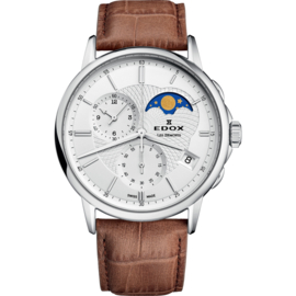 Edox Les Vauberts Les Bémonts Chrono Moon Phase Herrenuhren 42mm