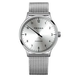 Prisma Design 'Einzeiger' Eenwijzerhorloge Zilver 40mm