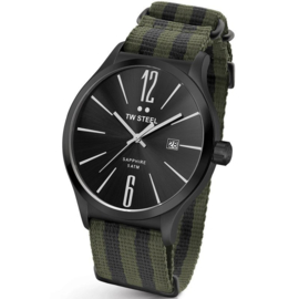 TW Steel TW1319 Slim Line Green Black NATO Uhr 45mm