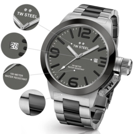 TW Steel CB202 Canteen Bracelet XL Quartz Horloge 50mm