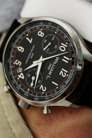 William L 1985 Vintage Style Chronograph Stahl Schwarz 40mm