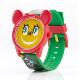 LEITMOTIV X Q&Q Smile Solar Design - Duurzaam Horloge Smiley Red - 42mm