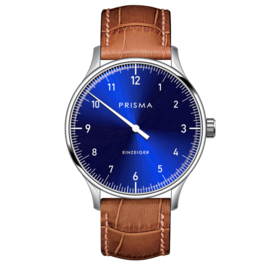 Prisma Design 'Einzeiger' Eenwijzerhorloge Blauw 40mm