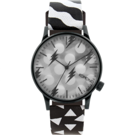 Komono x Happy Socks Winston Black & White 3D Wijzerplaat Herenhorloge 42mm