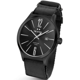 TW Steel TW1318 Slim Line All Black NATO Horloge 45mm