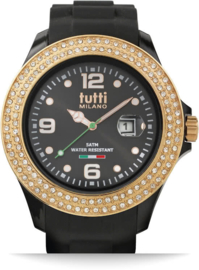 HorlogeOUTLET Tutti Milano Cristallo Horloge Zwart XL 48 mm aanbieding
