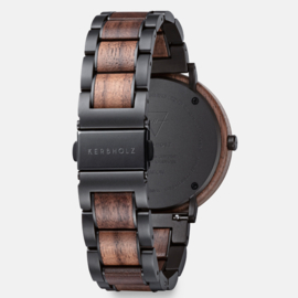 Kerbholz Anton Houten Herenhorloge Walnut Black Steel 42mm