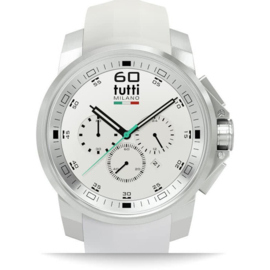 Tutti Milano Masso XL Chronograaf 48mm Staal/Wit