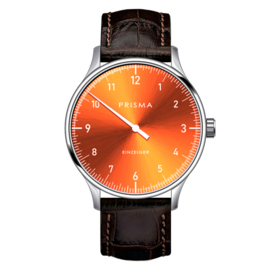 Prisma Design 'Einzeiger' Eenwijzerhorloge Oranje 40mm