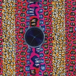 Vlisco x Komono Capsule Collection Estelle Indigo Dameshorloge 36mm