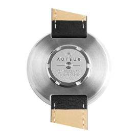 Auteur Watches Revolution I - Swiss Made Houten Herenhorloge Zwart Leer 43mm