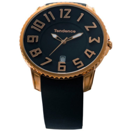 HorlogeOUTLET Tendence Gulliver Slim Horloge Rose Black 10ATM XL aanbieding