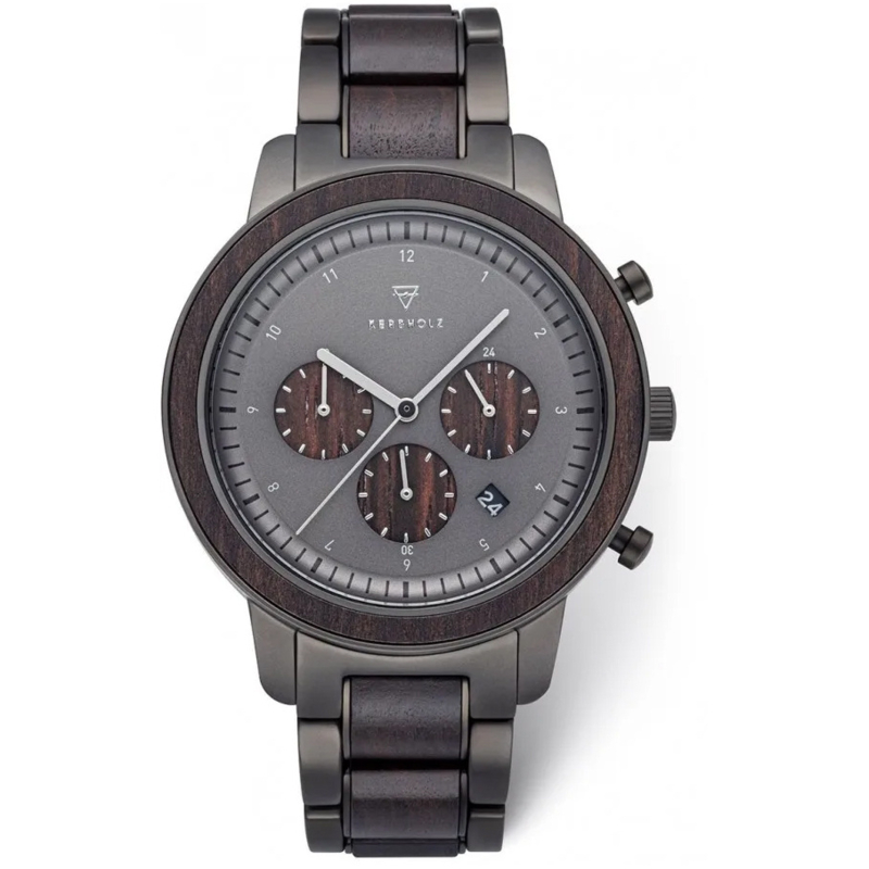 Kerbholz Maximilian Houten Chronograaf Horloge Black Sandalwood