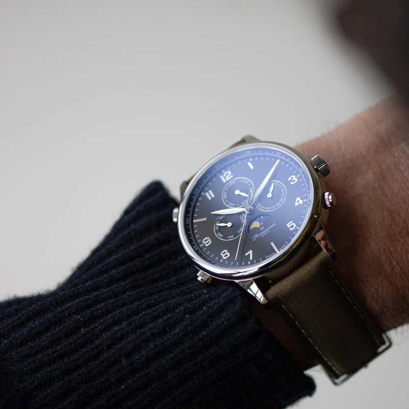 Fromanteel Horloge Globetrotter Moon Phase Black 42mm Fromanteel